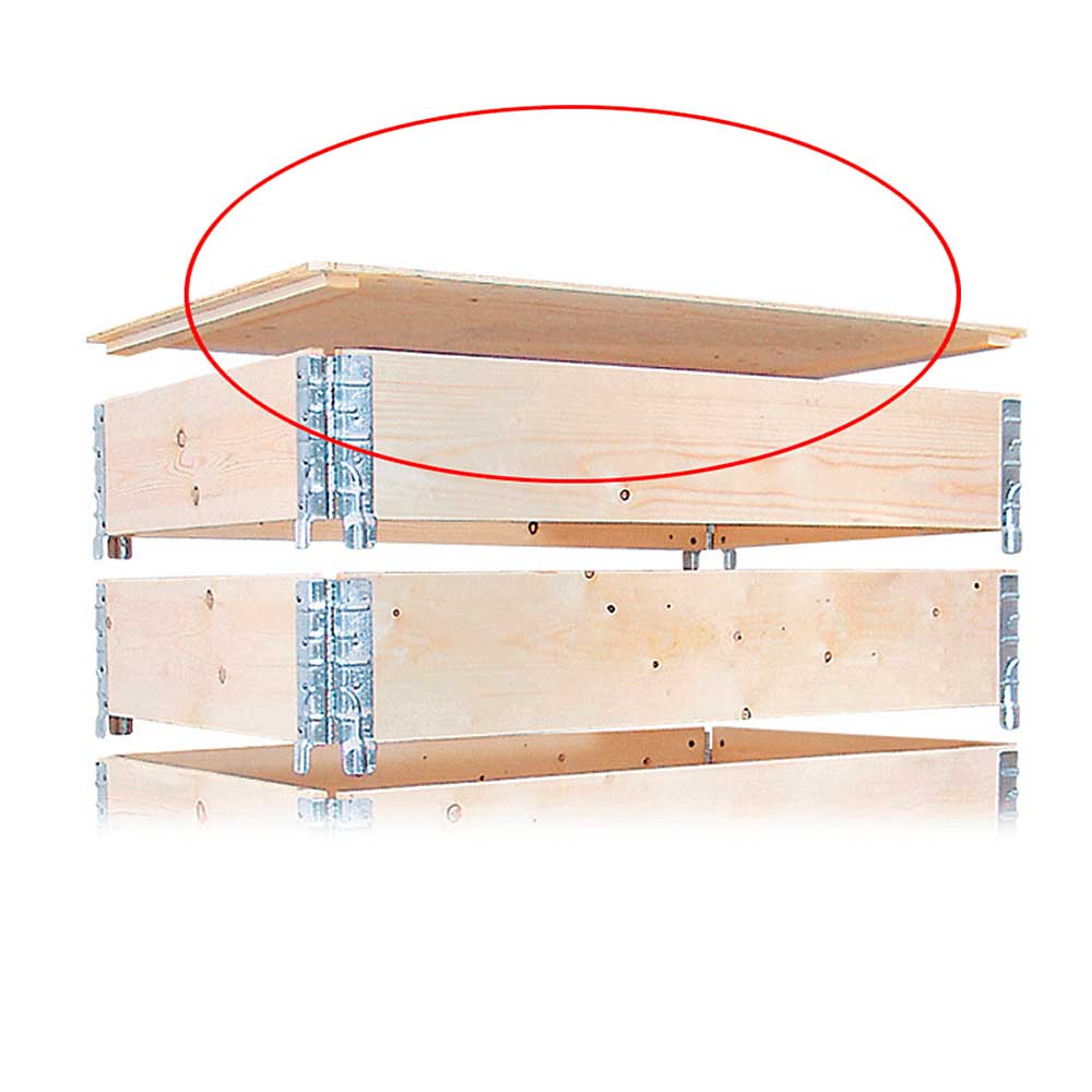 Deckel für Holz-Aufsatzrahmen, 9 mm starkes Schichtholz mit 2 Verstärkungsunterzügen, Preis pro Stück, VE = 5 Stück