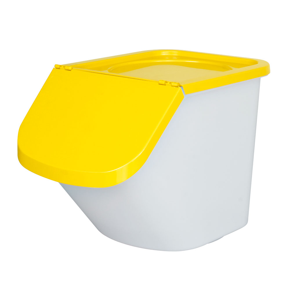 Sortierbox, 40 Liter, Korpus weiß, Deckel gelb, Polypropylen (PP), LxBxH 610x430x450 mm