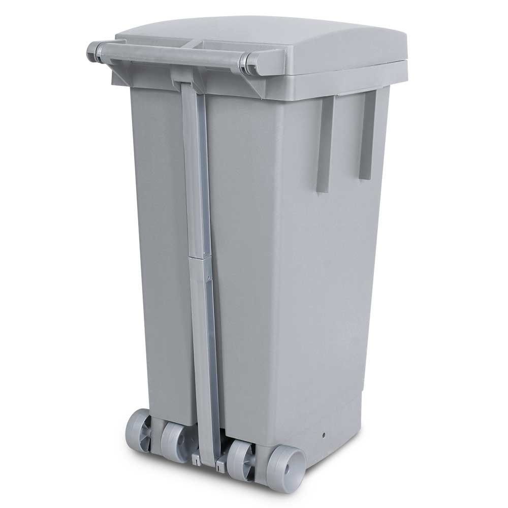 Tret-Abfallbehälter mit Rollen, BxTxH 370 x 510 x 790 mm, Inhalt 80 Liter, grau