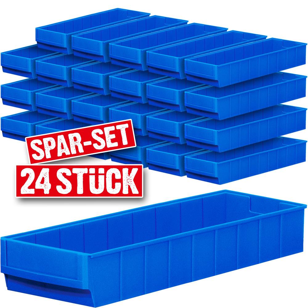 Regalkasten-Set "Profi", 24-teilig, blau, LxBxH 500x183x81 mm, Polypropylen-Kunststoff (PP)