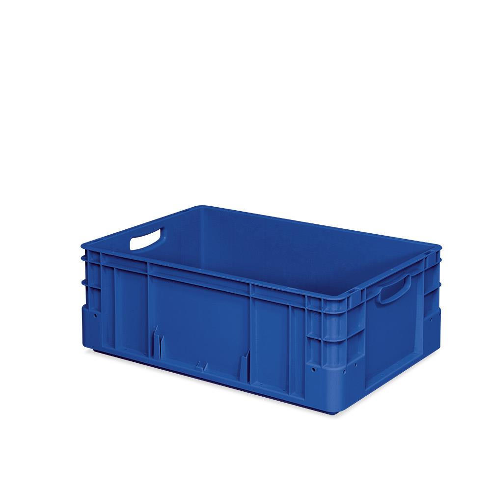 80 Schwerlastbehälter, geschlossen, LxBxH 600x400x220 mm, 44 Liter, 2 Durchfassgriffe, blau