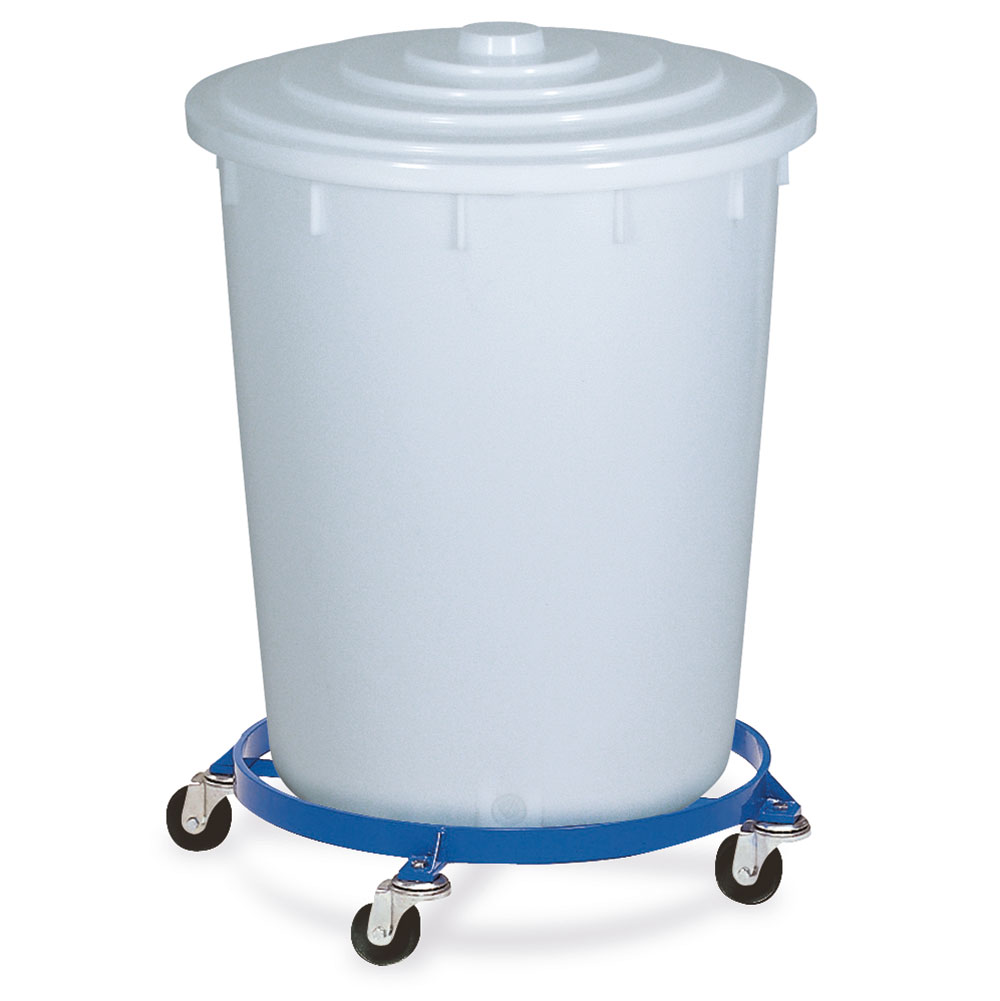 Fassroller, Farbe blau RAL 5010, Stehender Transport von 200-Liter Stahlblechfässer