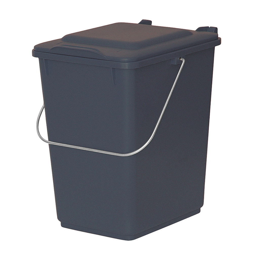 Vorsortierbehälter Inhalt 10 Liter, grau, BxTxH 225x275x310 mm, Polyethylen-Kunststoff (PE-HD)