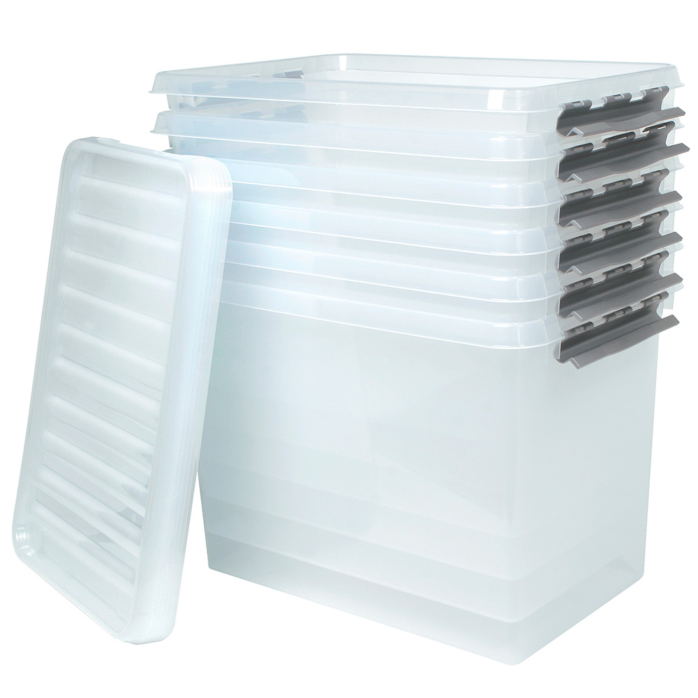 Clipbox mit Deckel, Inhalt 72 Liter, LxBxH 600x400x420 mm, Polypropylen (PP), transparent