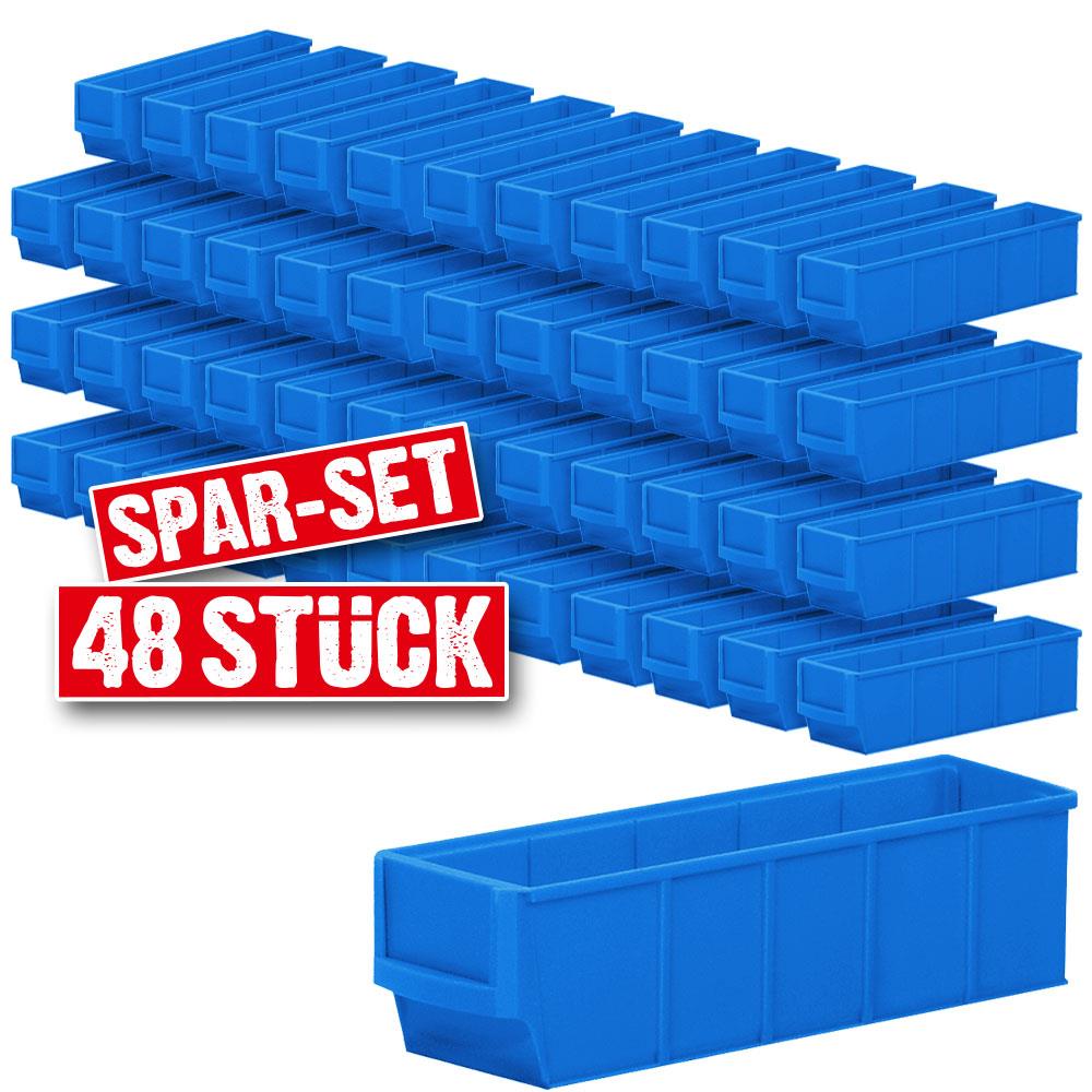 Regalkasten-Set "Profi", 48 teilig, blau, LxBxH 300x91x81 mm, Polypropylen-Kunststoff (PP), Gewicht 155 g