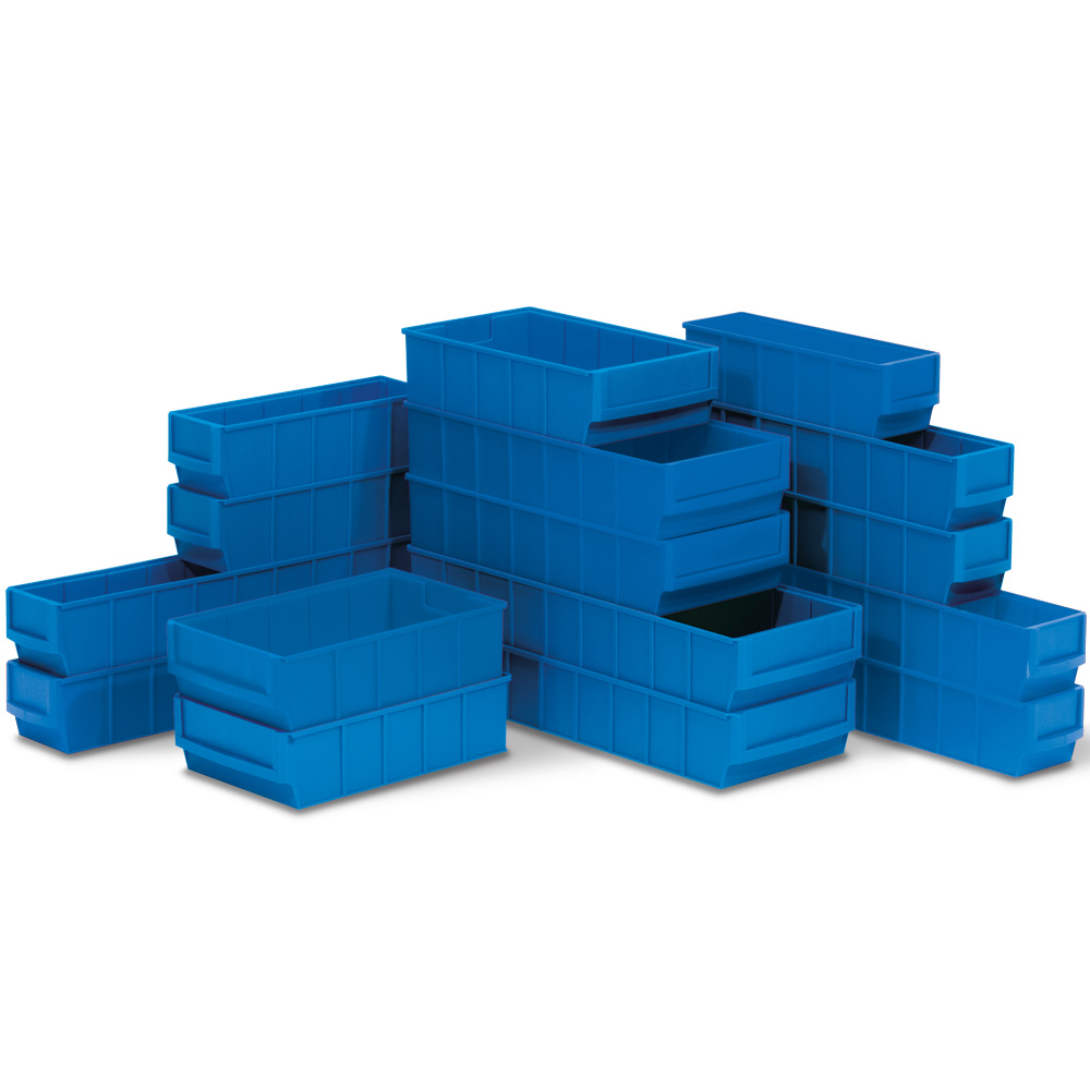 Regalkasten "Profi", blau, LxBxH 500x183x81 mm, Polypropylen-Kunststoff (PP), Gewicht 400 g