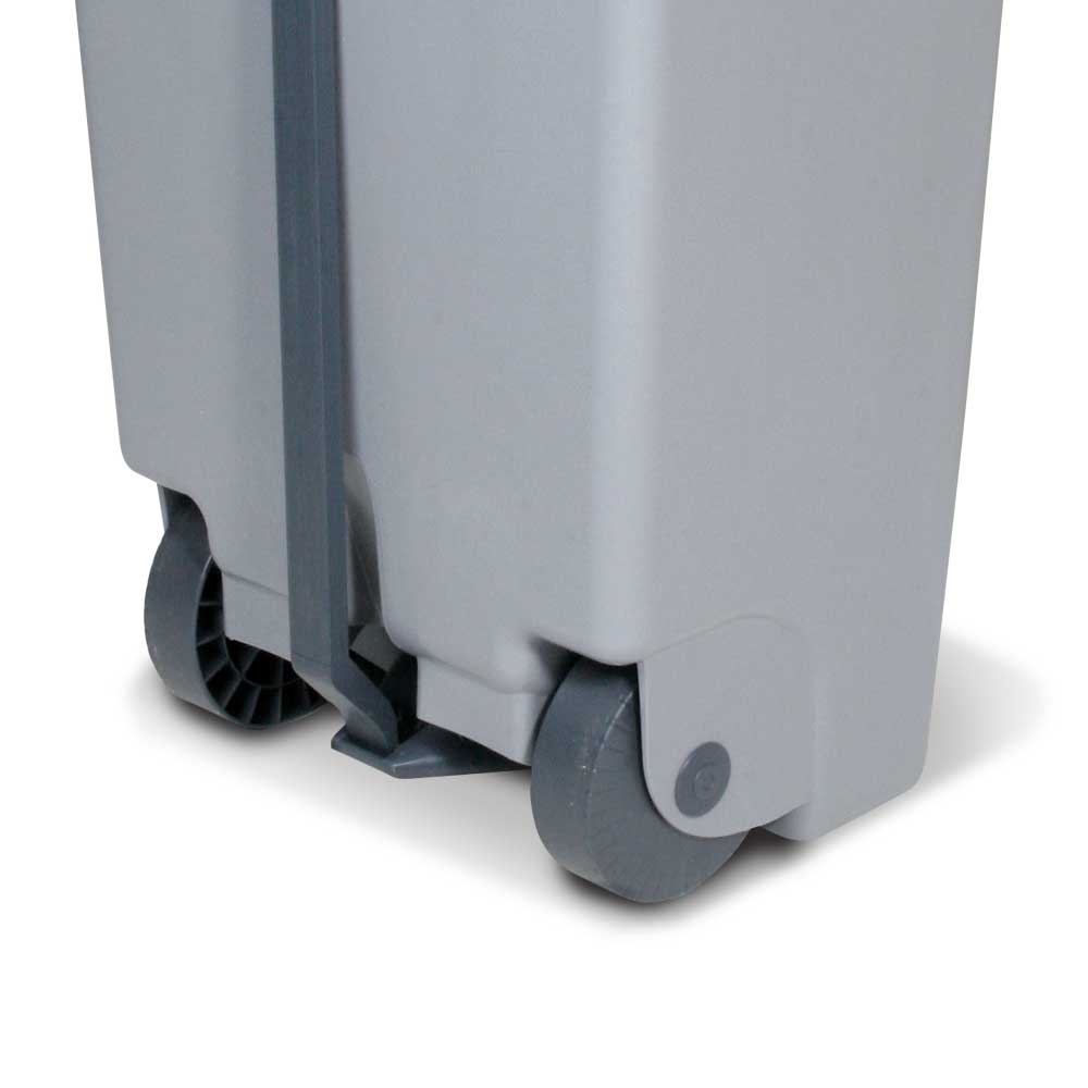 Tret-Abfallbehälter mit Rollen, PP, BxTxH 510x430x880 mm, 120 Liter, grau/rot