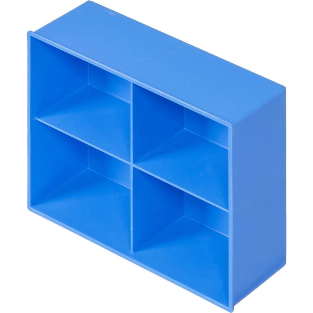 20x Einsatzkasten für Stapelbehälter, Kreuztrennwand, LxBxH 170x137x65 mm, Polystyrol (PS) blau