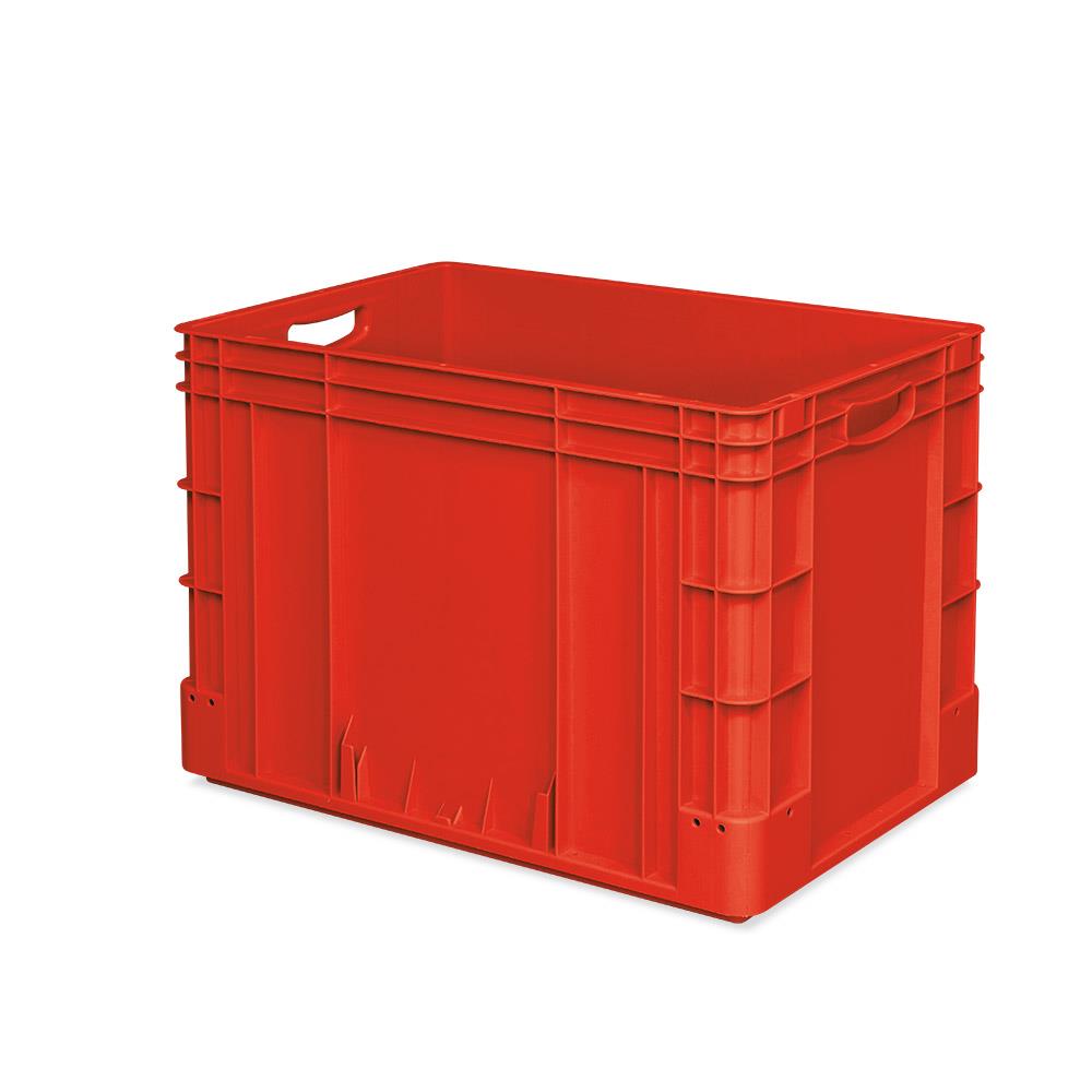 20 Schwerlastbehälter, geschlossen, LxBxH 600x400x420 mm, 84 Liter, 2 Durchfassgriffe, rot