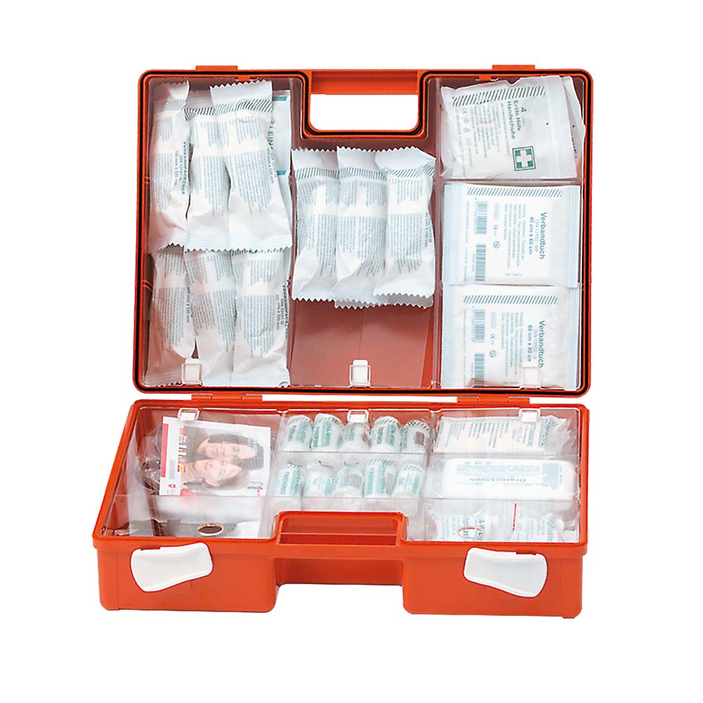 Erste-Hilfe-Koffer Spar-Set mit Füllung nach DIN 13157, 3x Erste-Hilfe-Koffer + GRATIS: 1x Pflasterspender mit 100 Pflasterstrips 