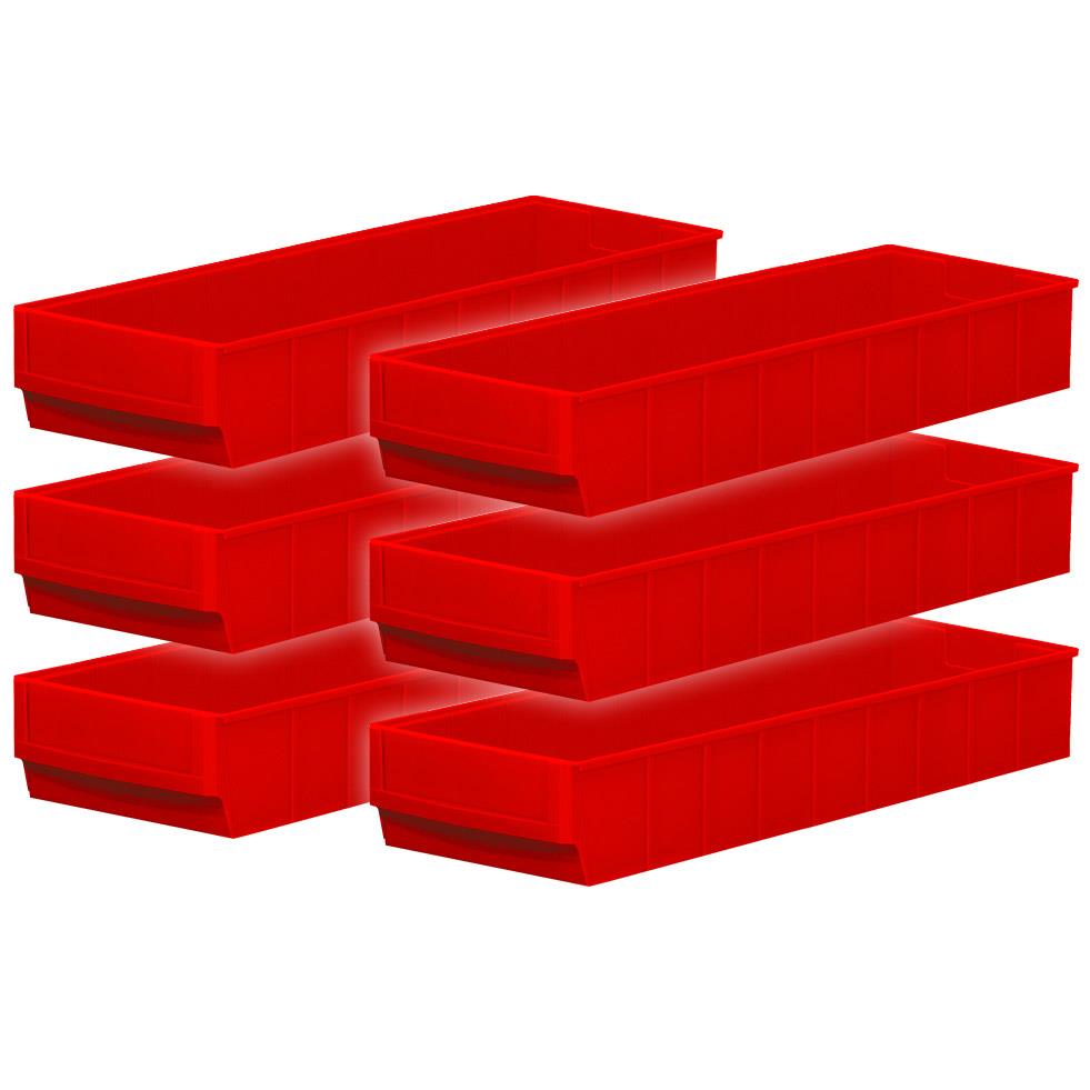 Regalkasten-Set "Profi", 6-teilig, rot, LxBxH 500x183x81 mm, Polypropylen-Kunststoff (PP)