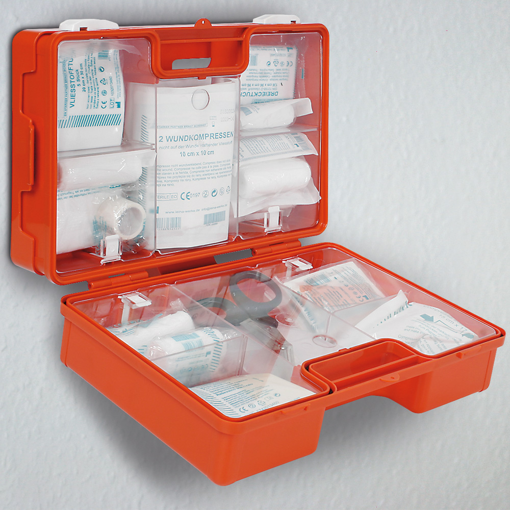 Erste-Hilfe-Koffer mit Inhalt nach DIN 13157, BxTxH 330x130x250 mm