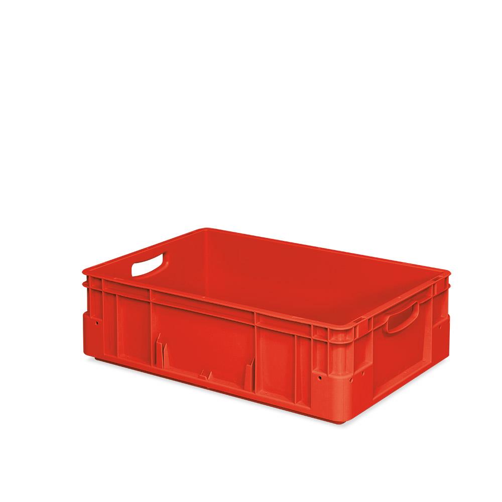80 Schwerlastbehälter, geschlossen, LxBxH 600x400x180 mm, 36 Liter, 2 Durchfassgriffe, rot