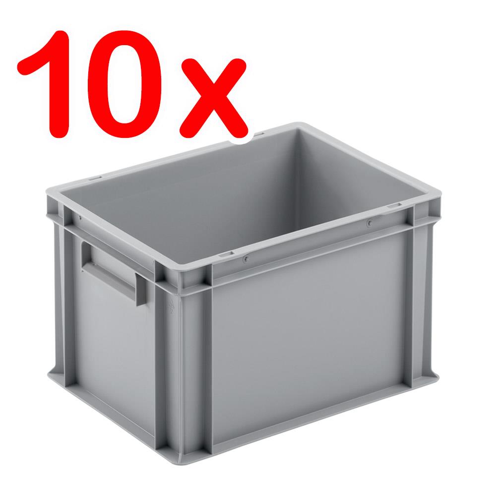 10x Euro-Stapelbehälter 400x300x235 mm, grau