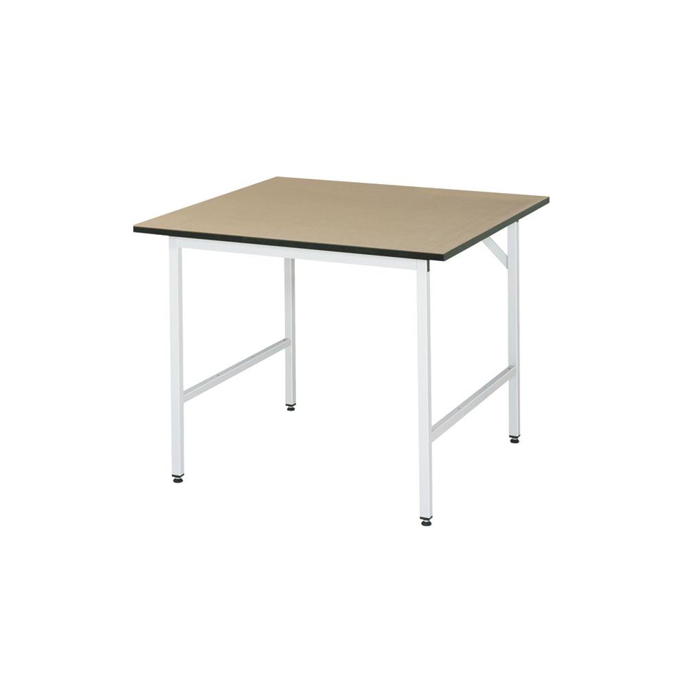Arbeitstisch mit MDF-Tischplatte, BxTxH 1000x1000x800-850 mm, Gestell lichtgrau RAL 7035