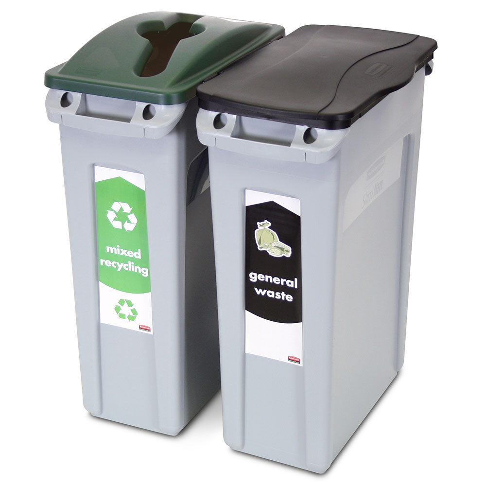 "Slim Jim" Recycling-Starterpaket, 2x 87 Liter für zwei Abfallarten 