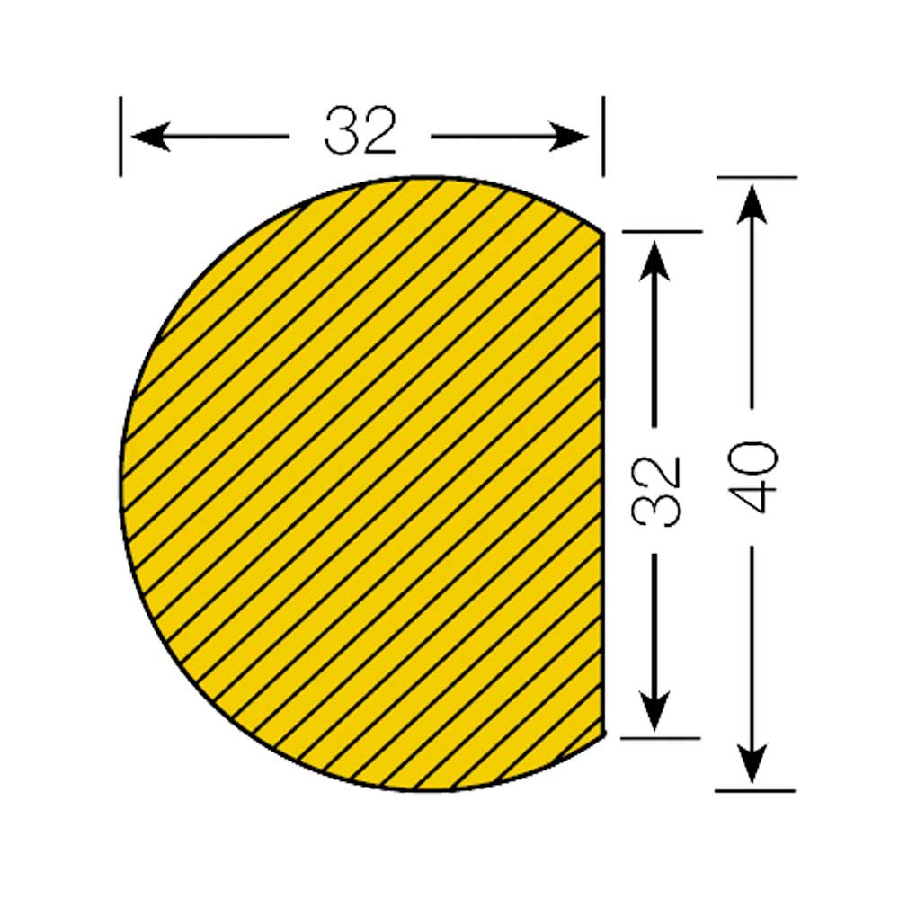 Flächenschutz Kreis, selbstklebend, Profil 40x32 mm, Länge: 1000 mm, Farbe gelb/schwarz