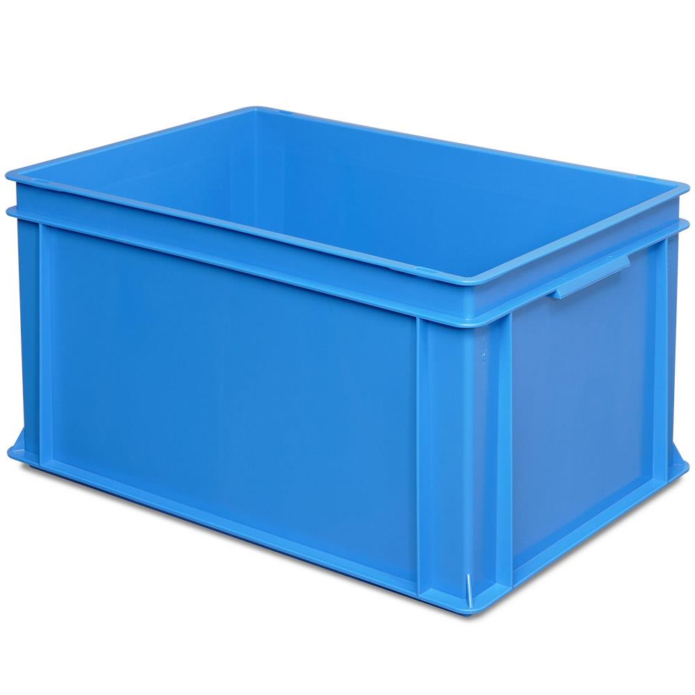 Eurobehälter mit 2 Griffleisten, LxBxH 600x400x320 mm, 63 Liter, blau