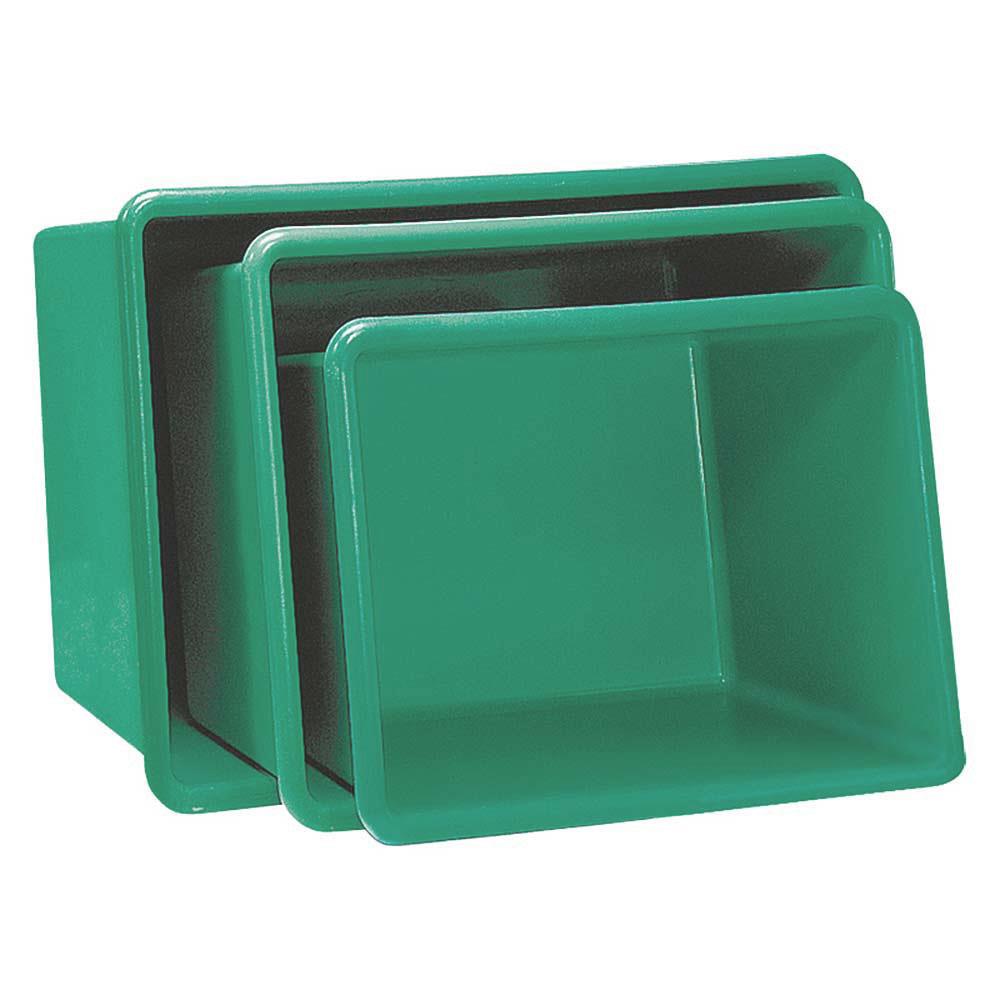 Rechteckbehälter aus GFK, Inhalt 100 Liter, grün, LxBxH 880x580x290 mm, Gewicht 5 kg