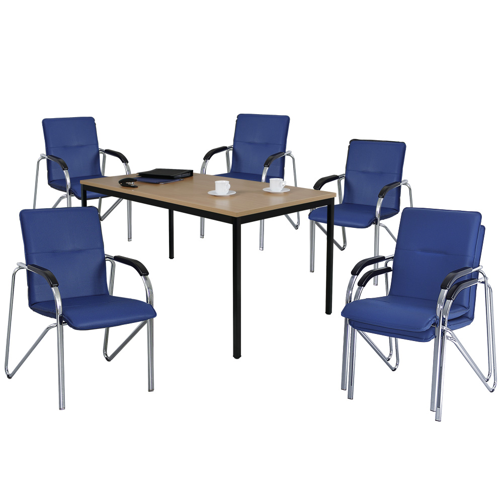 Tischgruppe "Komfort", bestehend aus: 6 Stapelsesseln und 1 Tisch