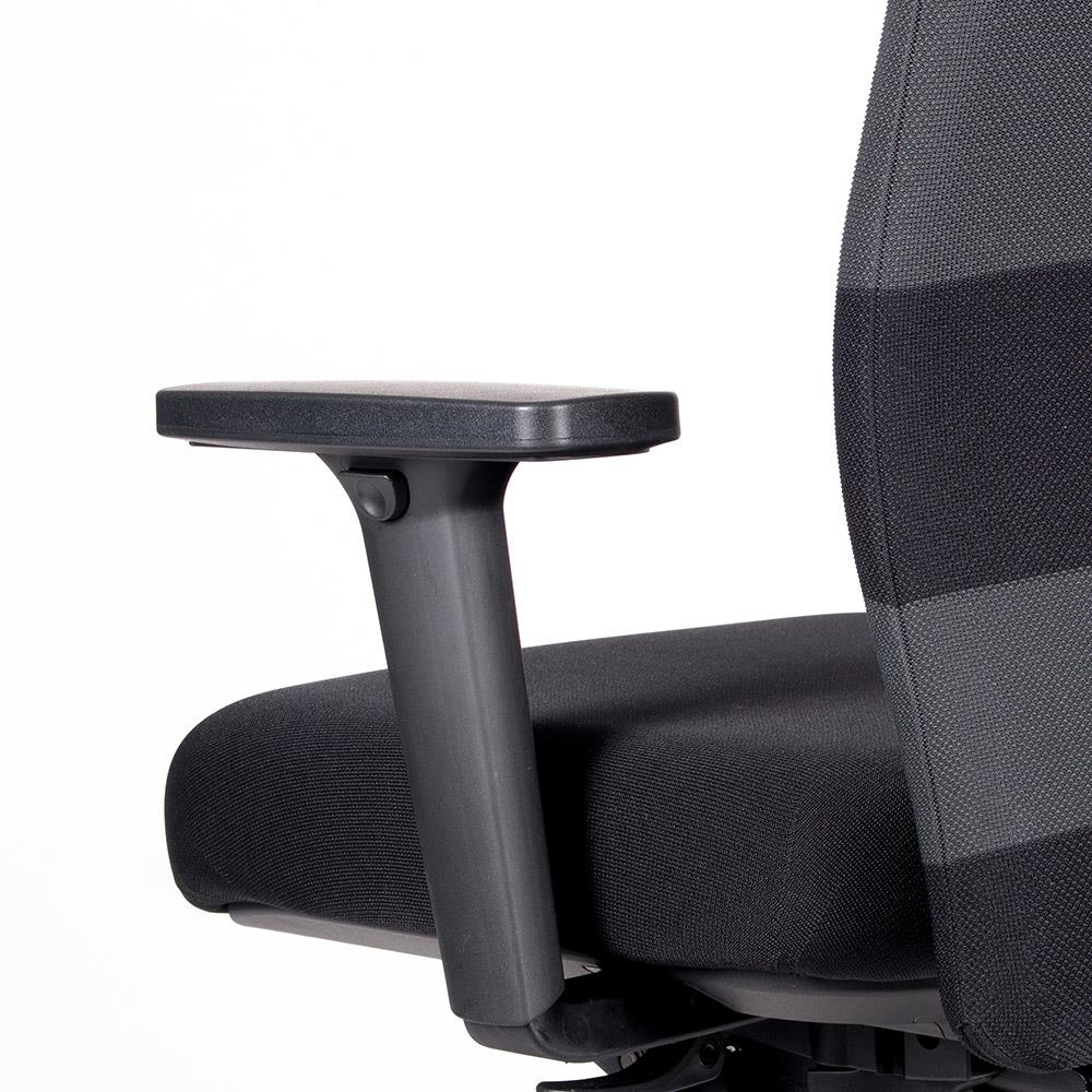 Bürodrehstuhl "Agilis AG10" mit 2-fach verstellbaren Armlehnen, Polster schwarz gestreift, belastbar bis 120 kg