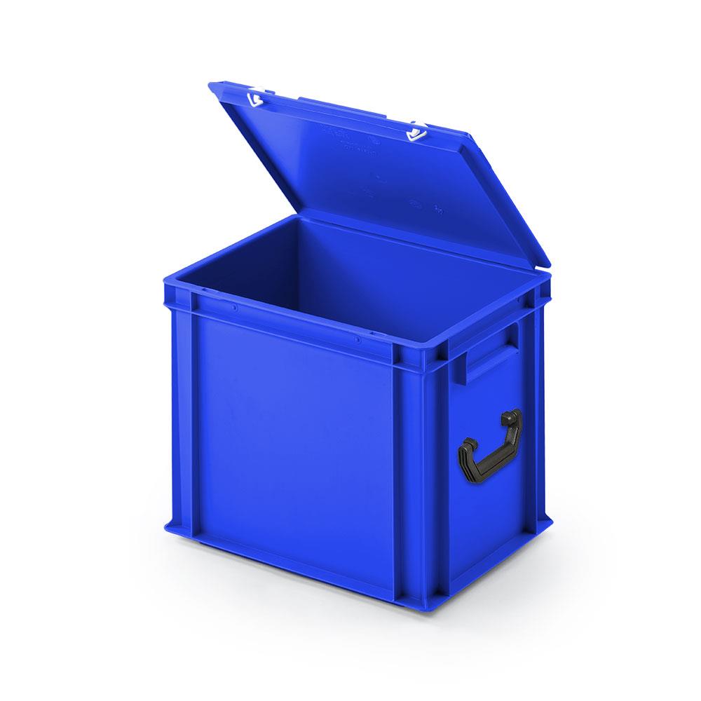 Euro-Koffer aus PP mit 2 Tragegriffen, LxBxH 400x300x330 mm, blau