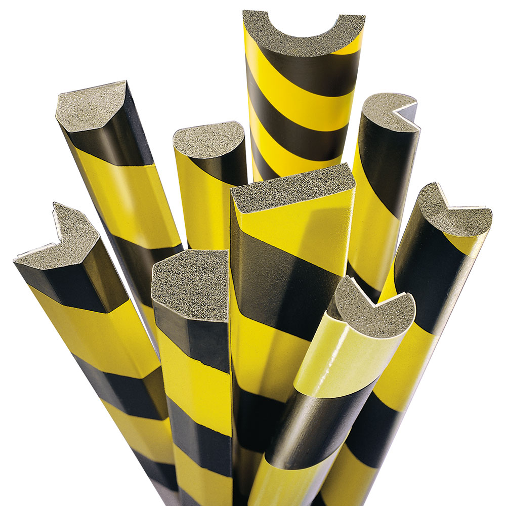 Flächenschutz Trapez, selbstklebend, Profil 40x40 mm, Länge: 1000 mm, Farbe gelb/schwarz