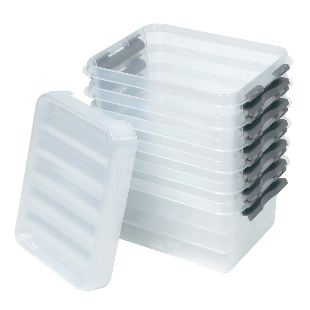Clipbox mit Deckel, Inhalt 2 Liter, LxBxH 200x150x100 mm, Polypropylen (PP), transparent