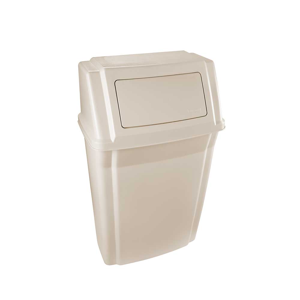 "Slim Jim" Wand-Abfallbehälter, Inhalt 56,8 Liter, beige