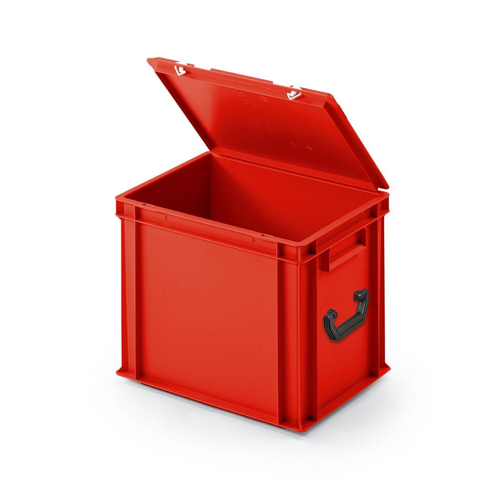 Euro-Koffer aus PP mit 2 Tragegriffen, LxBxH 400x300x330 mm, rot