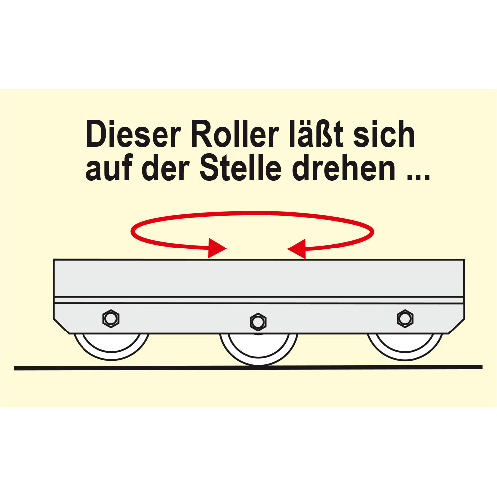 6-Rad-Wipproller aus Edelstahl für Behälter 600x400 mm, LxBxH 660x415x175 mm