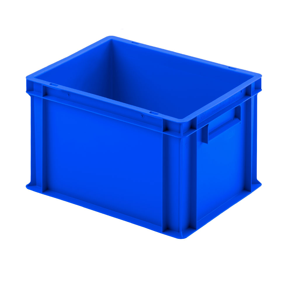 Euro-Geschirrkasten mit 2 Griffleisten, PP, LxBxH 400x300x235 mm, 23 Liter, blau