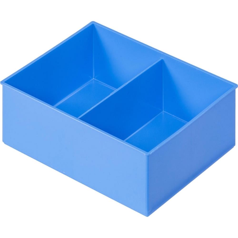 20x Einsatzkasten für Stapelbehälter, mit Trennwand, LxBxH 170x137x65 mm, Polystyrol (PS) blau