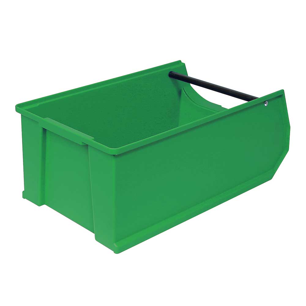 Sichtbox PROFI LB 2T mit Tragstab, grün, Inhalt 21,8 Liter, LxBxH 500x300x200 mm, innen 425x270x190 mm