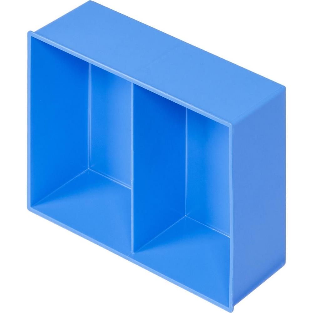 20x Einsatzkasten für Stapelbehälter, mit Trennwand, LxBxH 170x137x65 mm, Polystyrol (PS) blau