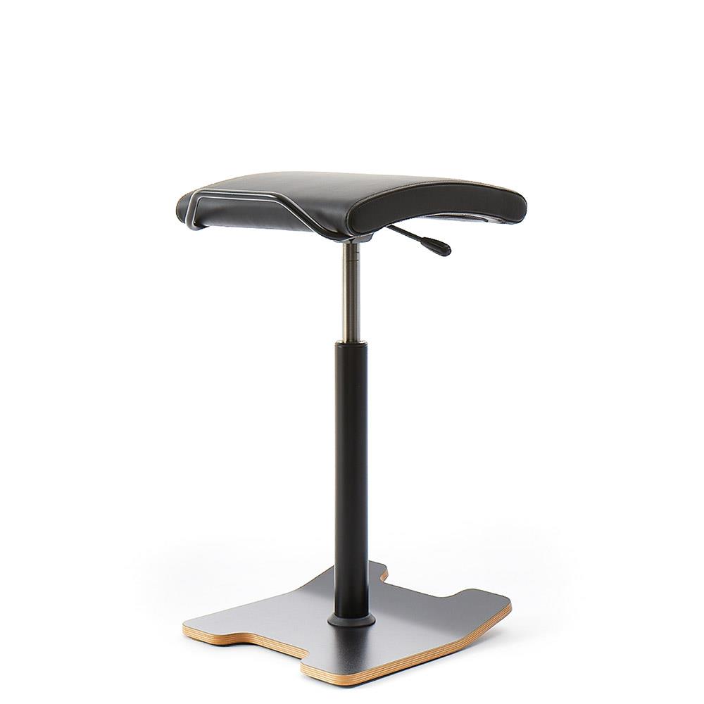 Ergonomische Sitz- und Stehhilfe "Sella Activa SA10", Echtleder, Polster schwarz, belastbar bis 120 kg
