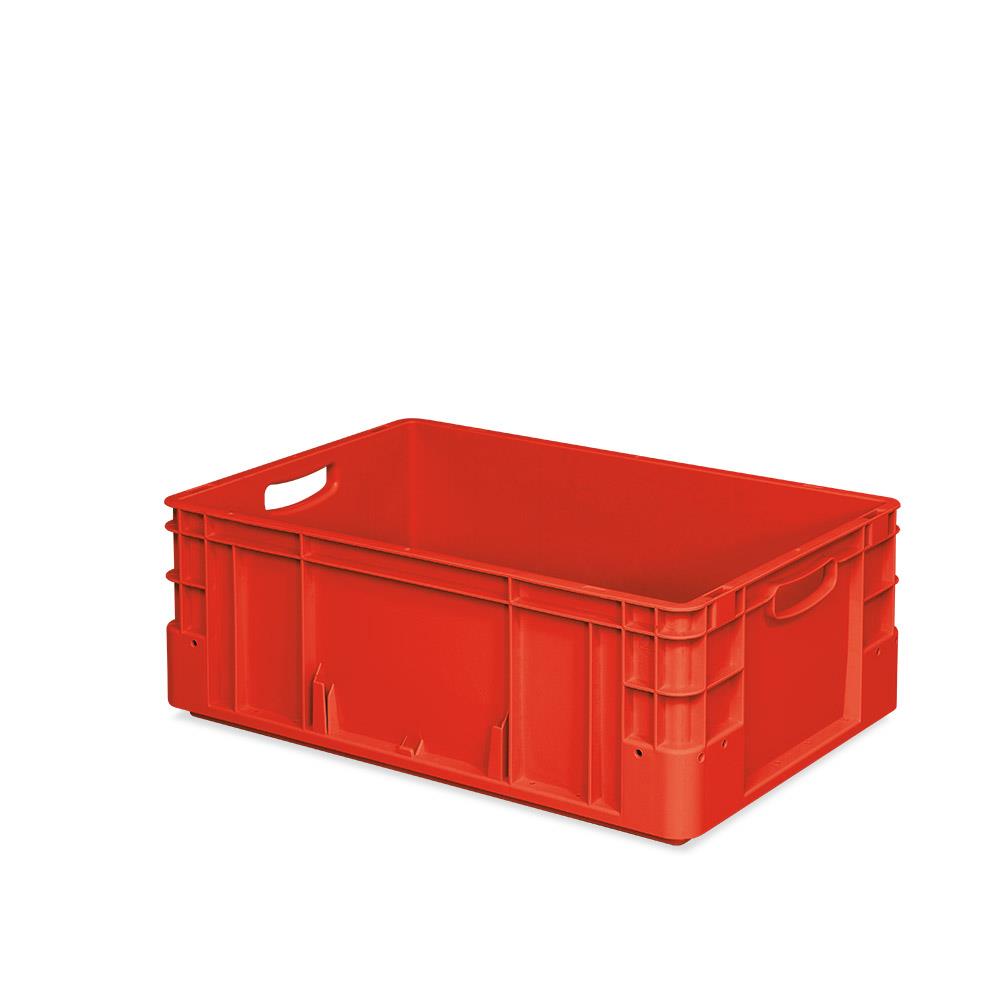 80 Schwerlastbehälter, geschlossen, LxBxH 600x400x220 mm, 44 Liter, 2 Durchfassgriffe, rot