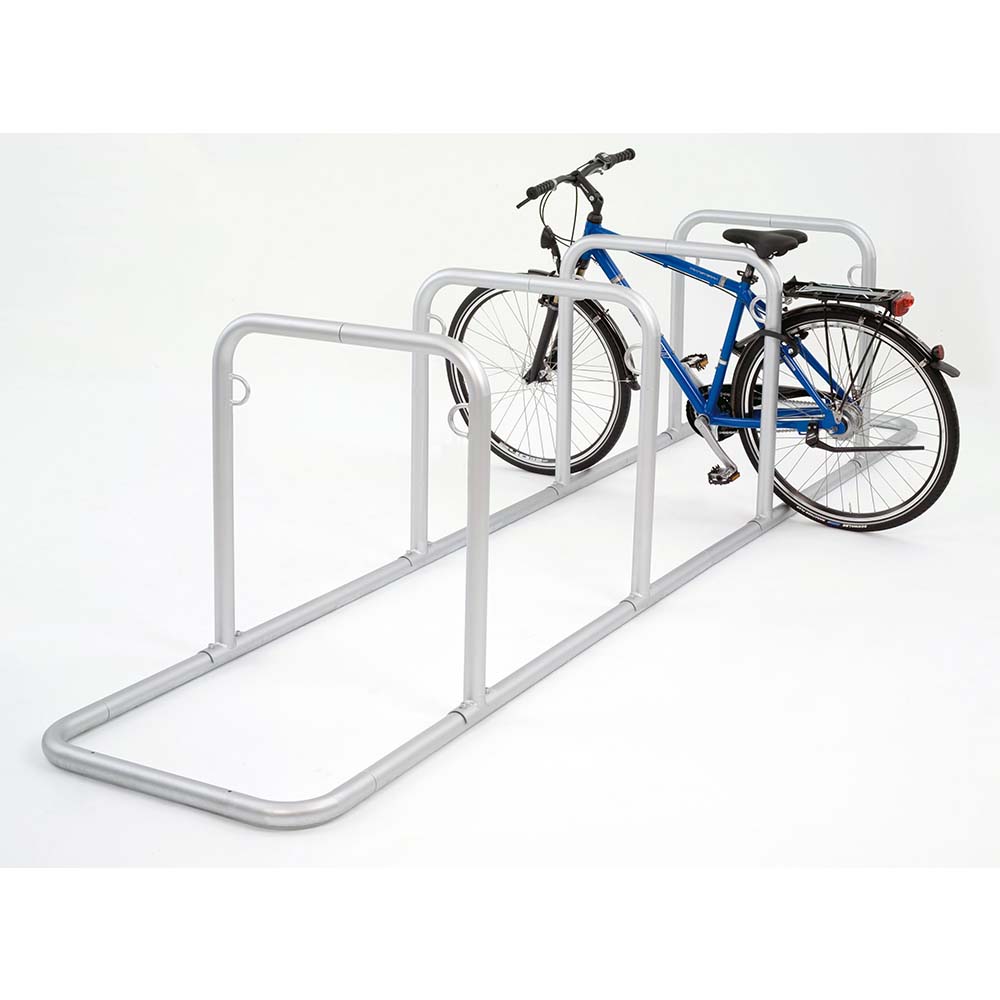 Anlehnsystem, Breite 3870 mm, verzinkt, Einstellplatz für 8 Fahrräder
