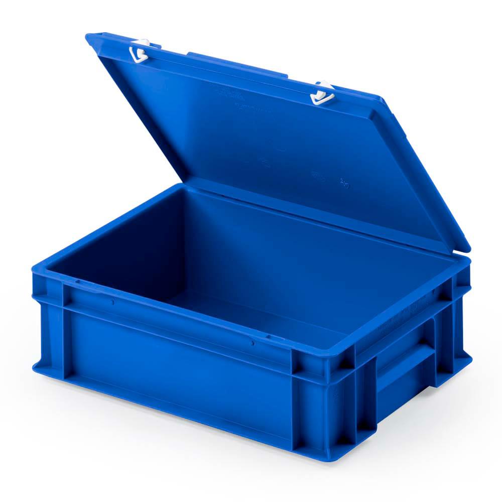 Euro-Deckelbehälter aus PP, LxBxH 400x300x130 mm, blau