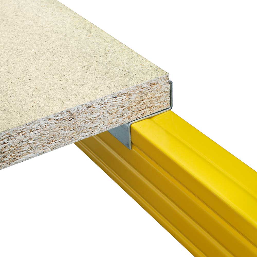 Holzboden aus Spanplatte V20 - E1, naturbelassen, Nutzmaß LxTxH 2670x1095x38 mm, Tragkraft: 771 kg