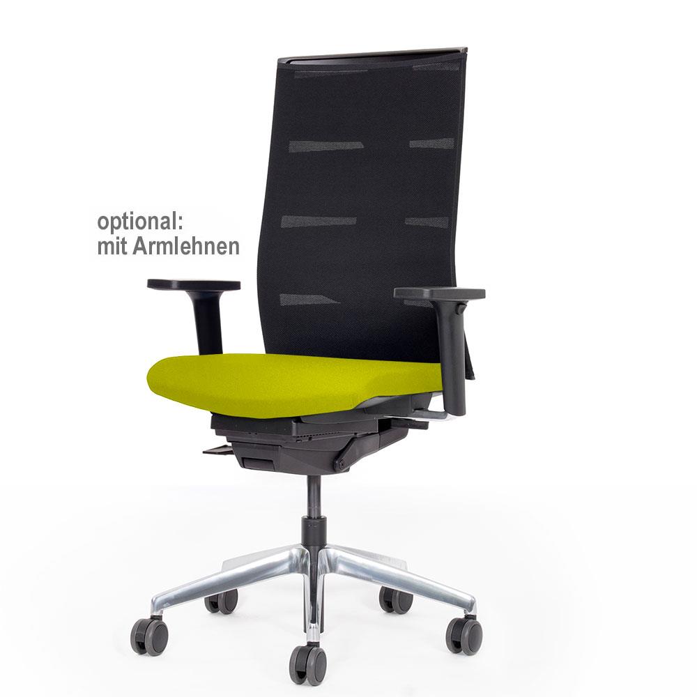 Bürodrehstuhl "Agilis Matrix MT12", Polster gelbgrün, belastbar bis 120 kg