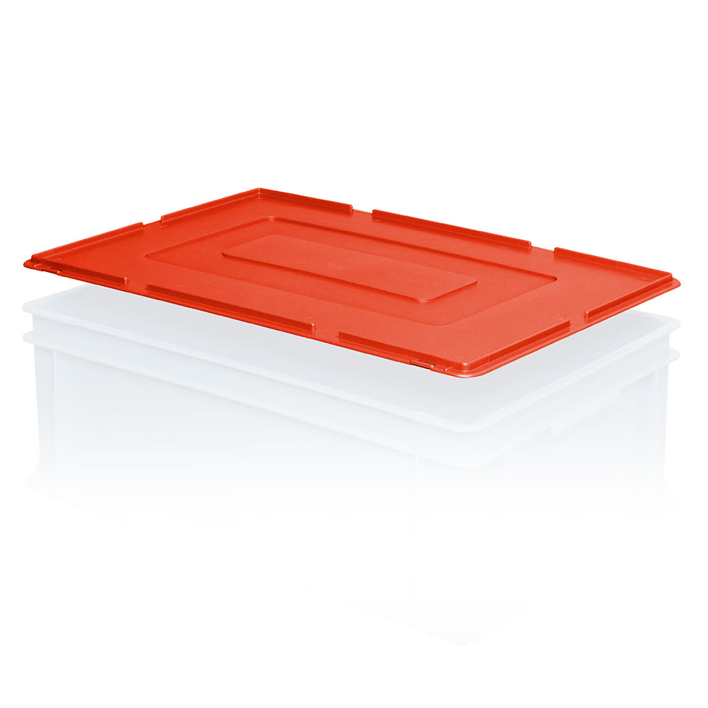 Auflagedeckel für Euro-Stapelbehälter, LxB 600x400 mm, 900 g, rot