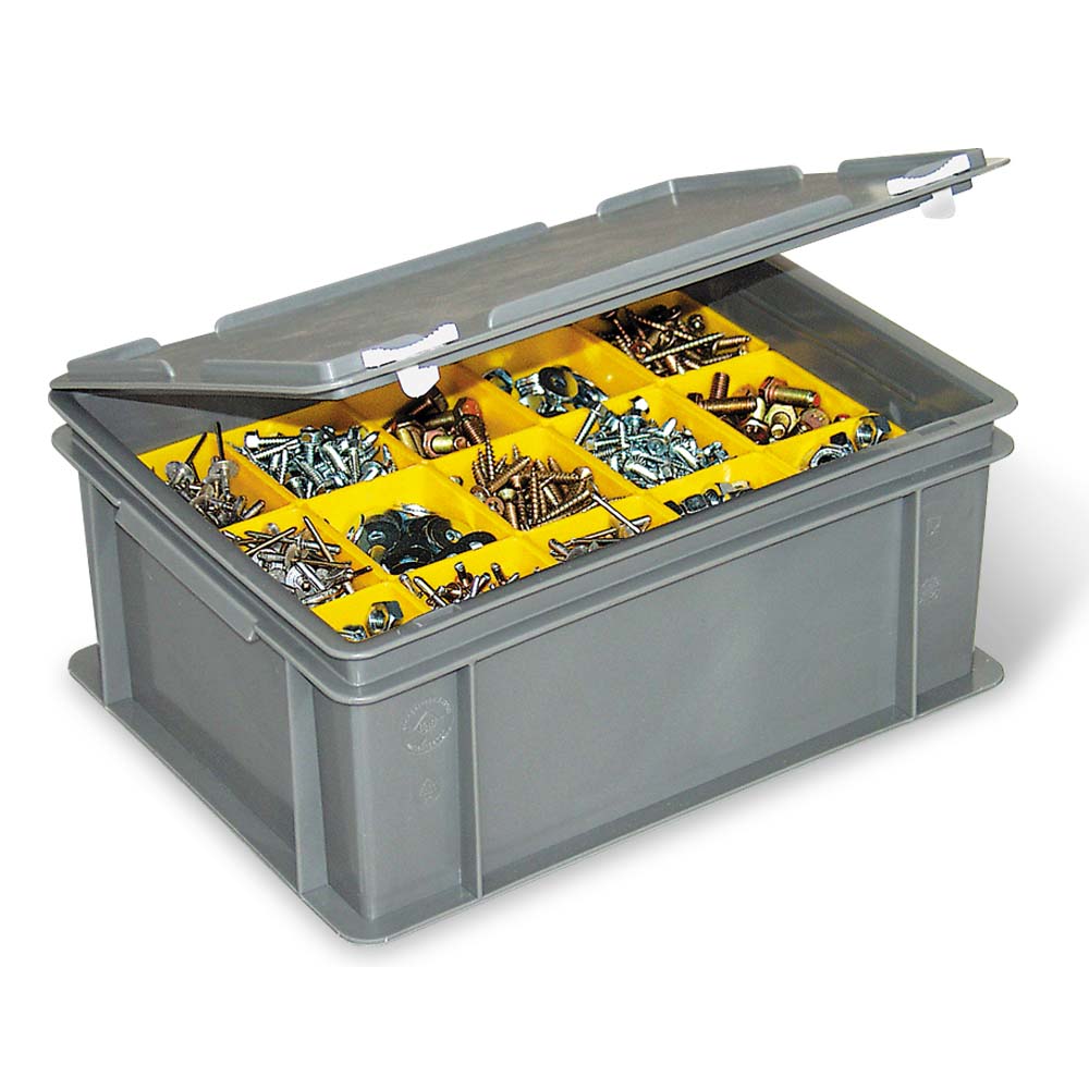 Einsatzkasten für Schubladen, gelb, LxBxH 99x99x40 mm, Polystyrol-Kunststoff (PS)