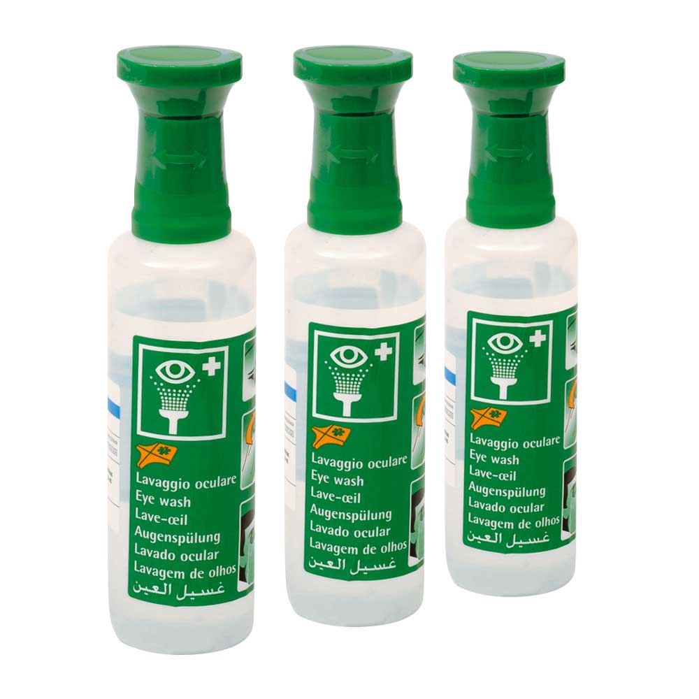 Augenspüllösung, Inhalt 500 ml, Natriumchloridlösung 0,9%, mit Augenaufsatz, VE=3 Flaschen