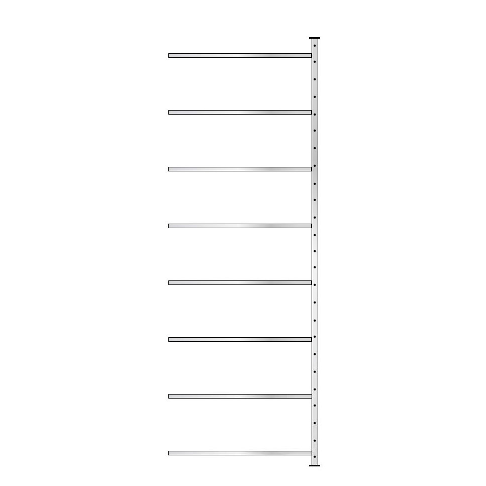 Ordner-Steck-Anbauregal, doppelseitige Ausführung, BxTxH 1035x630(2x315)x3000 mm, Oberfläche glanzverzinkt