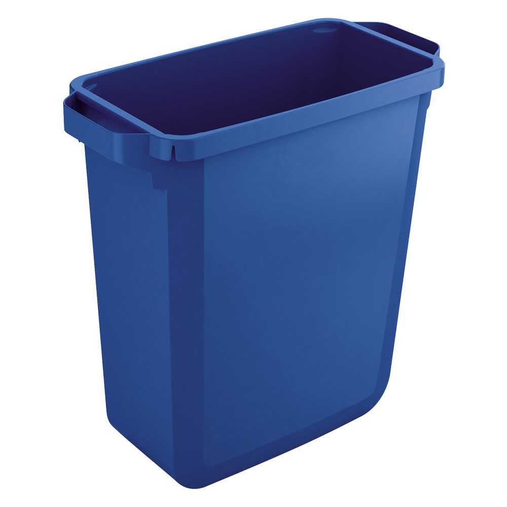 Abfall- und Wertstoffbehälter, eckig, 60 Liter, BxTxH 590x282x600 mm, blau