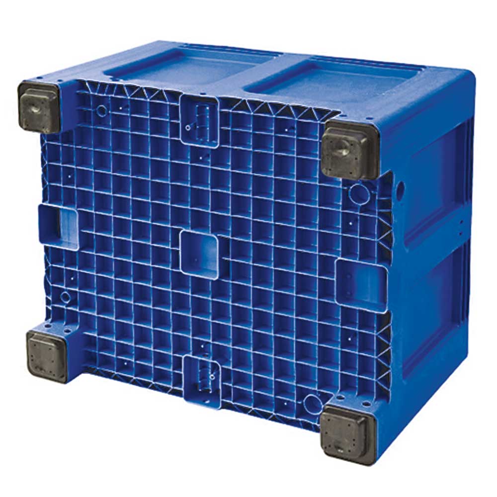 Großbox / Großbehälter mit 4 Füßen, 610 Liter, LxBxH 1200x1000x760 mm, Boden/Wände geschlossen, blau