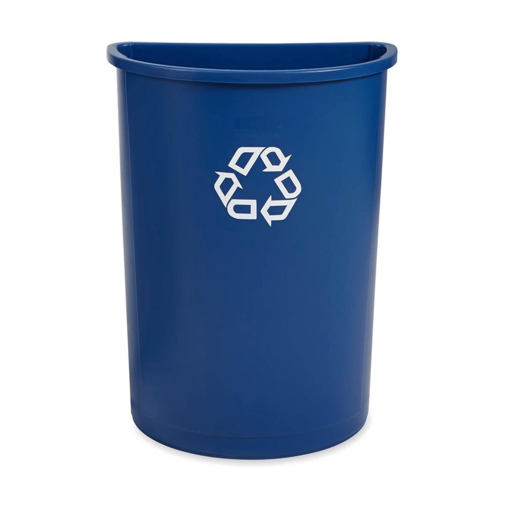 Halbrunder Abfallbehälter / Papierkorb, 79,5 L, blau