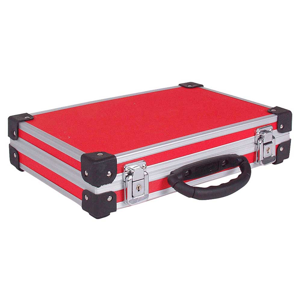 Alu-Koffer, Größe S, rot, LxBxH 320 x 210 x 70 mm, abschließbar, stabil und temperaturbeständig