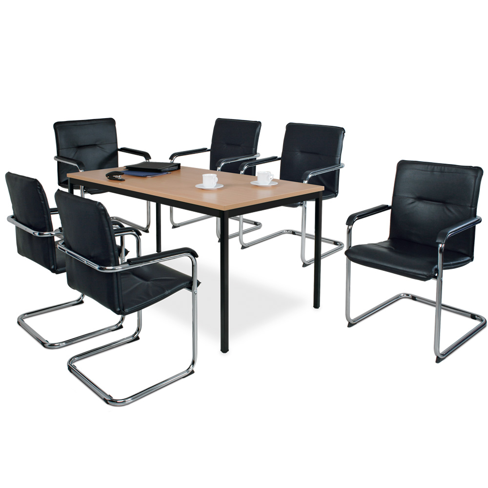 Tischgruppe "Komfort", bestehend aus: 6 Schwingsesseln und 1 Tisch